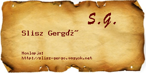Slisz Gergő névjegykártya